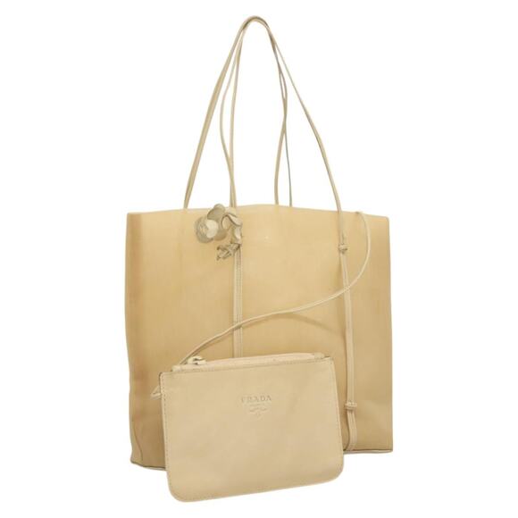 PRADA Hand Bag Nylon Beige - Picture 1 of 9